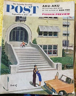 1958 September  6  The Saturday Evening Post Vintage Magazine John Clymer VGC - Image 1 of 2
