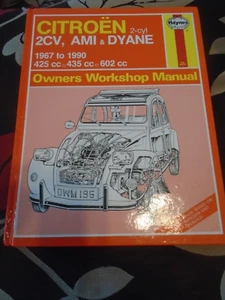 HAYNES CITROEN 2CV AMI DYANE MANUAL USED HARDBACK 1967 1990 2CV4 2CV6 V NICE - Picture 1 of 11