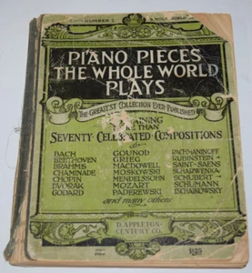 Piezas de piano El mundo entero toca por Albert E. Wier libro de música antiguo de 1918 #2 - Imagen 1 de 12