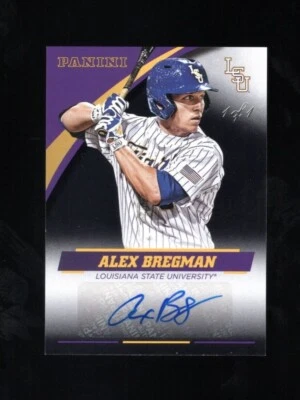 2015 PANINI LSU TIGERS ALEX BREGMAN ROOKIE BLACK AUTO 1/1 HOUSTON ASTROS - Image 1 of 2