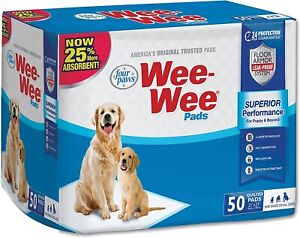 Original Four Paws Wee Wee Absorbent Pads for Dogs Standard 50 count