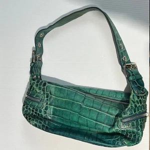 Francesco Biasia Swamp Croc Shoulder Bag Y2K Mad Max Vintage - Picture 1 of 10