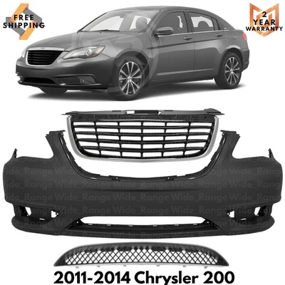 Front Bumper Cover Paintable & Grille Assembly Kit For 2011-2014 Chrysler 200 Foto 1 de 4
