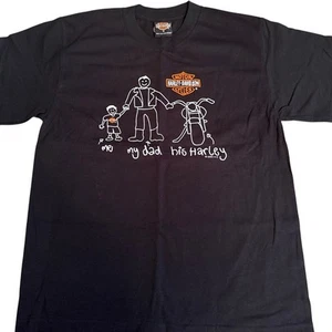 T-shirt Harley Davidson Youth taglia M nera - Me, Dad His Harley Hartford CT HD - Foto 1 di 6