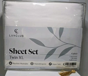 LuxClub Twin XL Sheets - Soft Twin Bed Sheets for-Boys-and-Girls-4 PC Deep... - Picture 1 of 5