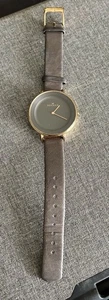 Skagen Women's Ditte SKW2216 Watch Danish Made Gold Toned Bezel Leather Strap - Picture 1 of 8