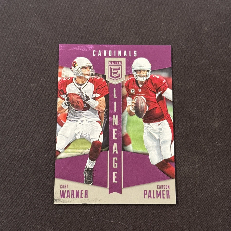 2016 Panini Donruss Elite #LN-WP Carson Palmer, Kurt Warner Lineage Purple /25🔥 - Image 1 of 2