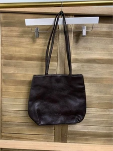 Borsa a tracolla vintage Desmo in pelle marrone scuro borsetta made in Italy tasche donna - Foto 1 di 5