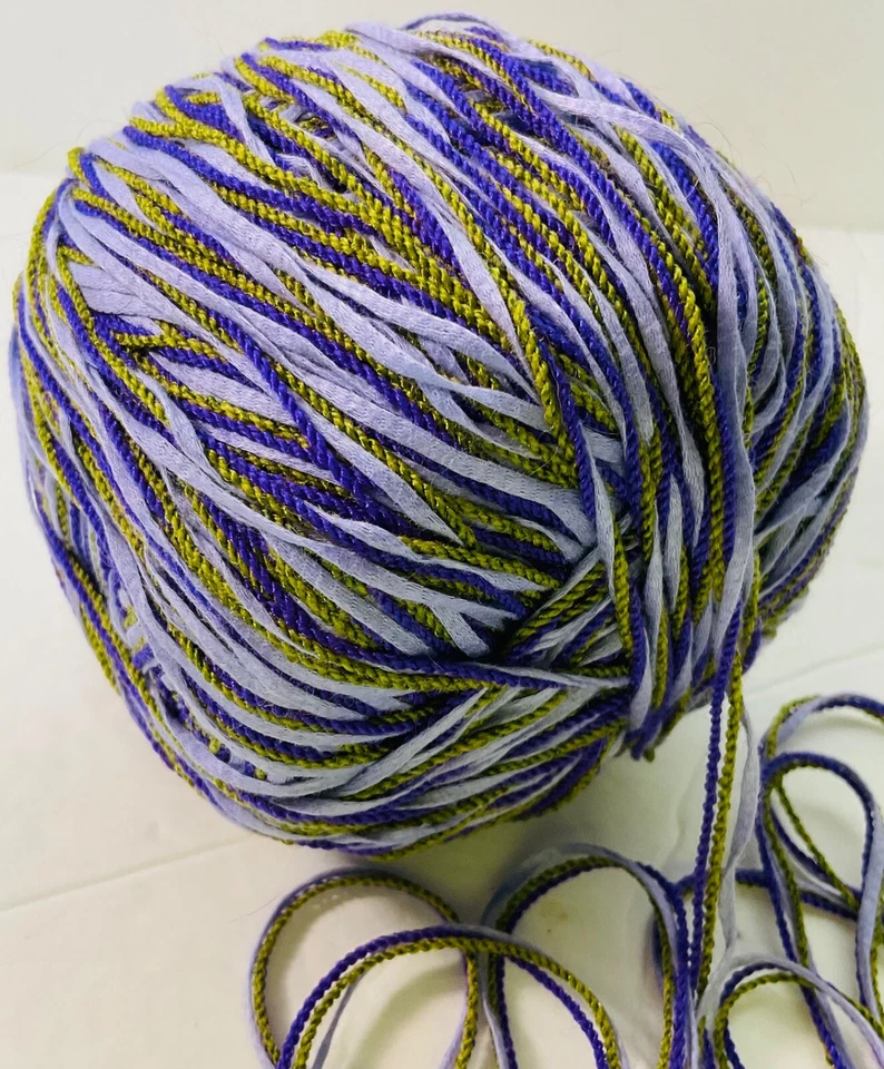 lucci Yarns Woolraytape Unit  of 1 WoundBallWool/Cotton Purple/Lavender/Olive - Image 1 of 4