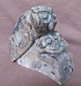 Zuni Majestätische RIESIGE Picasso Marmor Eule mit Eulen von Derrick Kaamasee C1180 - Bild 1 von 7