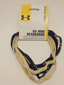 NEW Under Armour Mini Headbands 6 Pack Navy Light Yellow NEW - Picture 1 of 2