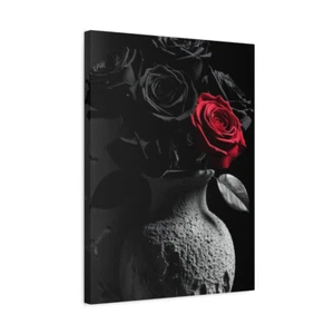 Red and Black Rose Canvas Wall Art – Gothic Floral Photography – Dark Romantic - Picture 1 of 45