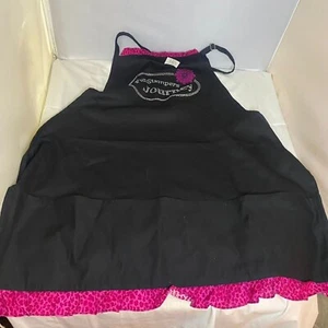 #7132 Fun Stampers Journey Black King Apron with Pink Trim - Picture 1 of 4