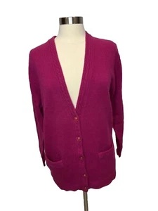 Casual Corner Size M Vintage Pink Knit Cottagecore Oversized Cardigan Sweater - Picture 1 of 9