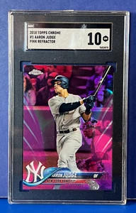 2018 Topps Chrome Aaron Judge #1 Pink Refractor Baseball Card SGC 10 - Picture 1 of 2