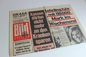 BILDzeitung 29.08.1970 August Umschlagsseiten / 4 Seiten Gladbach hannover - Picture 1 of 2