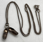 Vintage 3D Dutch Clog Shoe Pendant 17'' Chain Necklace 835 Silver 2.6g Patina