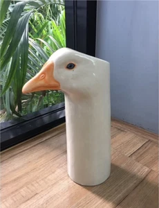 Tall Vase Pot Ceramic Goose Head Figurine Flower Succulent Plant Home Decor - Picture 1 of 7