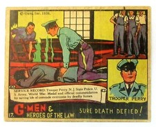 1936 R60 G-MEN & HEROES OF THE LAW #17 Gum Inc. trading card