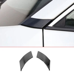 2PCS Glossy Black Front Side Door Window A Pillar Trim For Toyota RAV4 2019-2024 - Picture 1 of 6