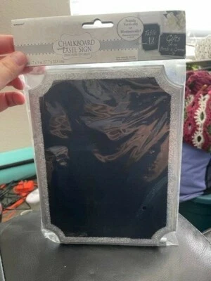 Amscan Silver Glitter Wooden Chalkboard Easel Sign 7"x9" New!!! - Image 1 of 2