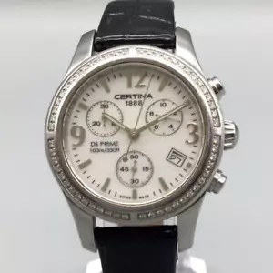 Certina Chronograph Diamond DS Prime Watch Women 34mm Date New Battery - Picture 1 of 15