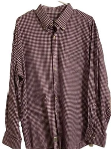 Peter Millar Purple Plaid Check Mens Size Large Button Down Nanoluxe L/S Shirt - Picture 1 of 4
