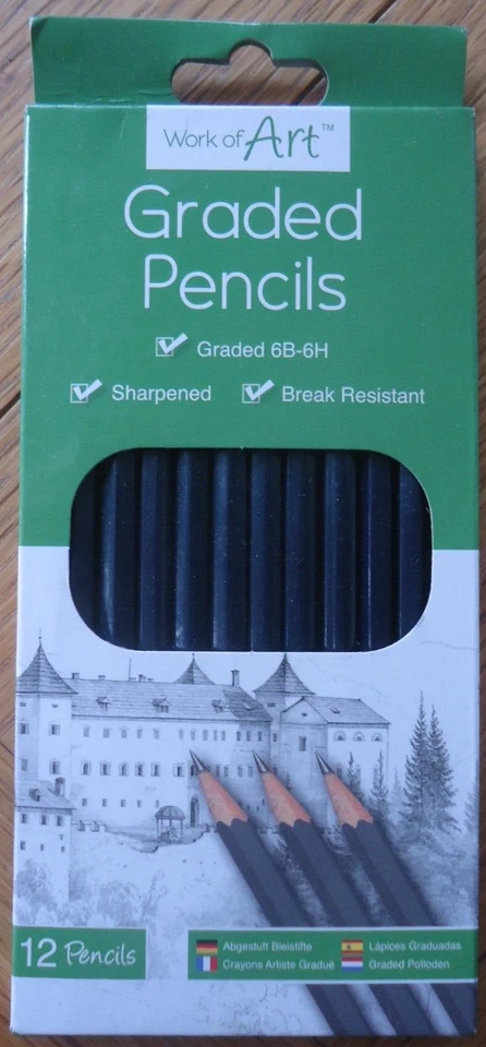 TALLON 12 SKETCHING PENCILS - GRADED FOR ART DRAWING - 6B - 6H - BRAND NEW