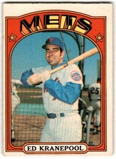 1972 O-Pee-Chee Ed Kranepool #181 CREASED New York Mets