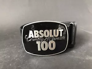 ABSOLUT VODKA 100 Gürtel Schwarz Echt Leder 105cm NEU OVP - Bild 1 von 4