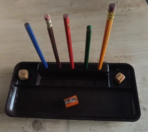 Alte Bakelit Schreibtisch Ablage mit Stifthalter Bauhaus 1950 - Bild 1 von 7