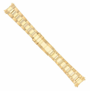 20MM 18K YELLOW GOLD OYSTER WATCH BAND FOR ROLEX SUBMARINER 16618, 16808, 16628