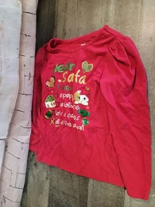 Youth Dear Santa I want red 4T long-sleeve Xmas shirt - Picture 1 of 4