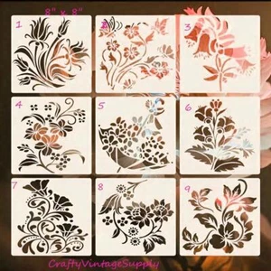 Flor silvestre, trompeta datura flor naturaleza plantilla para azulejos y manualidades 8"x8" - Imagen 1 de 2