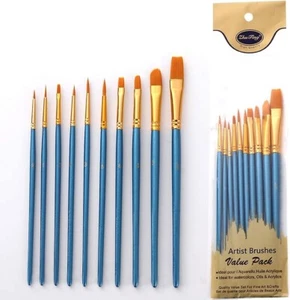 10 Artist Paint Brushes Set Professional Brush Oil Acrylic Watercolour Art Craft - Picture 1 of 1