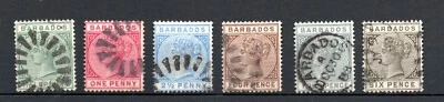 Barbados 1882/86 old Victoria stamps (Michel 32/4 and 36/8) nice used - Image 1 of 2