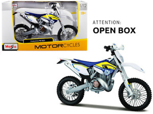Maisto White/Blue/Yellow Husqvarna FE 501 Motorcycles 1/12 Model - OPEN BOX!