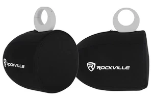 Pair Rockville RWBC90 Neoprene Covers For 8" Marine Wakeboard Tower Speakers - Picture 1 of 9