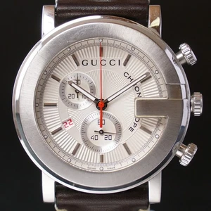 GUCCI 101M Chronograph Watch 44mm – White Dial – Very Good Condition – Men's - Picture 1 of 12