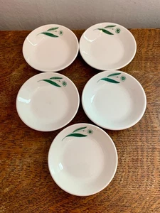 5X Set Homer Laughlin USA Green Field Condiment/Dipping Bowls VTG Caribe Mcnicol - Picture 1 of 10