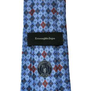 Ermenegildo Zegna Men's Recent Tie Blue/Red Medallion Silk 3 5/8" (W) x 59" (L) - Picture 1 of 9