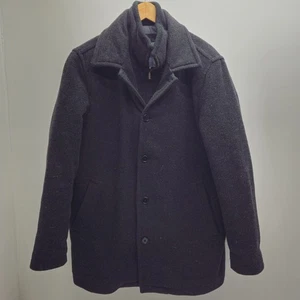 APT. 9 Men's Gray Wool Blend Peacoat Jacket Removable Bib Size M - Picture 1 of 6