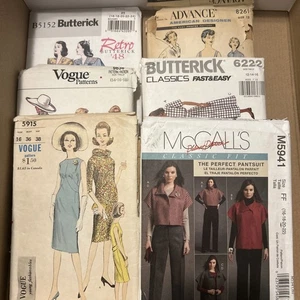 Mixed Lot Of 6 Patterns, Vogue, McCall's, Butterick, Advance Women’s - Picture 1 of 7