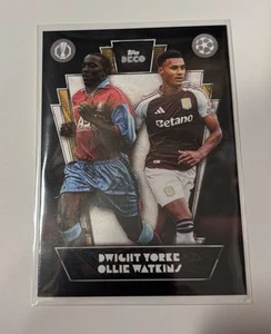 Dwight Yorke Ollie Watkins Then & Now Topps Deco UCC 2024-25 Aston Villa - Picture 1 of 2