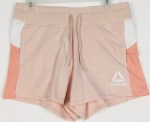 Reebok pantaloncino felpato pile donna taglia media rosa elastico in vita 4 con cuciture interne - Foto 1 di 9