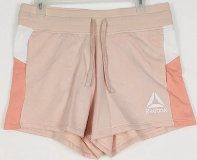 Pantalones cortos deportivos Reebok polar para mujer talla mediana rosa cintura elástica 4 pulgadas entrepierna Foto 1 de 4