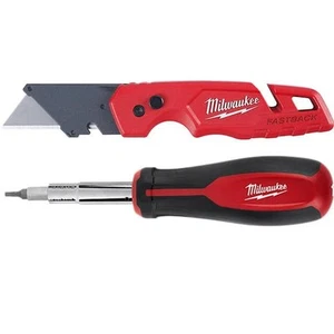 Milwaukee FASTBACK Folding Utility Knife with 11-in-1 Multi-Tip Screwdriver - Picture 1 of 12