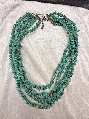 Collar Vintage Jay King Turquesa Pepita Multi Hilo Piedra en Capas DTR 18" Foto 1 de 4