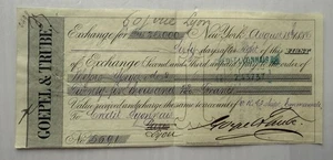 Goepel & Trube First Bill of Exchange New York to Lyon 1886 25.000 francs - Picture 1 of 1