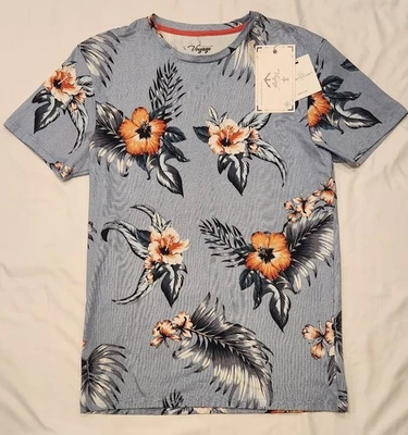 Camiseta mediana Craft + Flow Voyage para hombre azul hibisco hawaiano $35 Foto 1 de 4